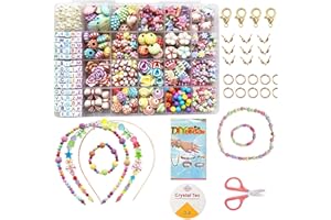 Vytung Beads Set for Jewelry Making Kids Adults Children Craft DIY Necklace Bracelets Letter Alphabet Colorful Acrylic Crafting Beads Kit Box with Accessories(Color#6)