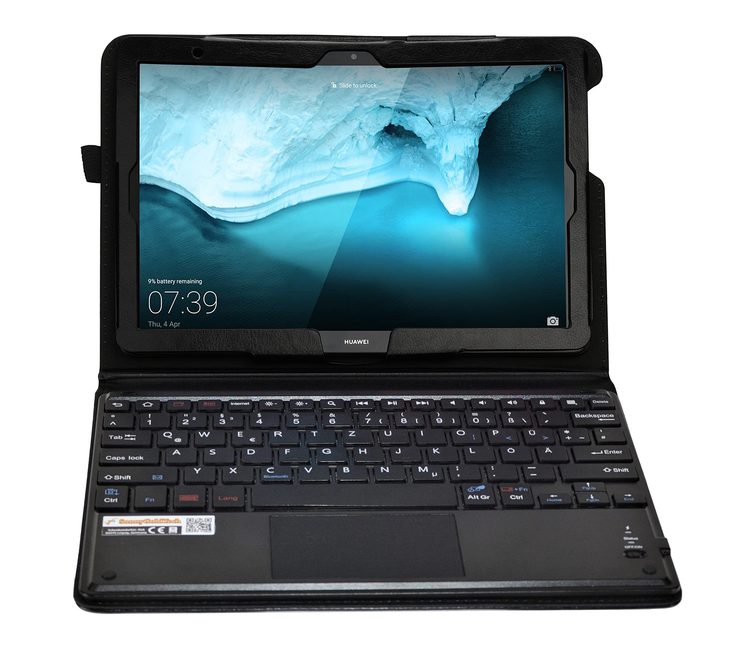 MQ for Huawei MediaPad T5 - Bluetooth Keyboard Case with Multifunctional Touchpad for Huawei MediaPad T5 10.1 LTE | Case with Keyboard for Huawei MediaPad T5 10.1 WiFi | Keyboard German QWERTZ