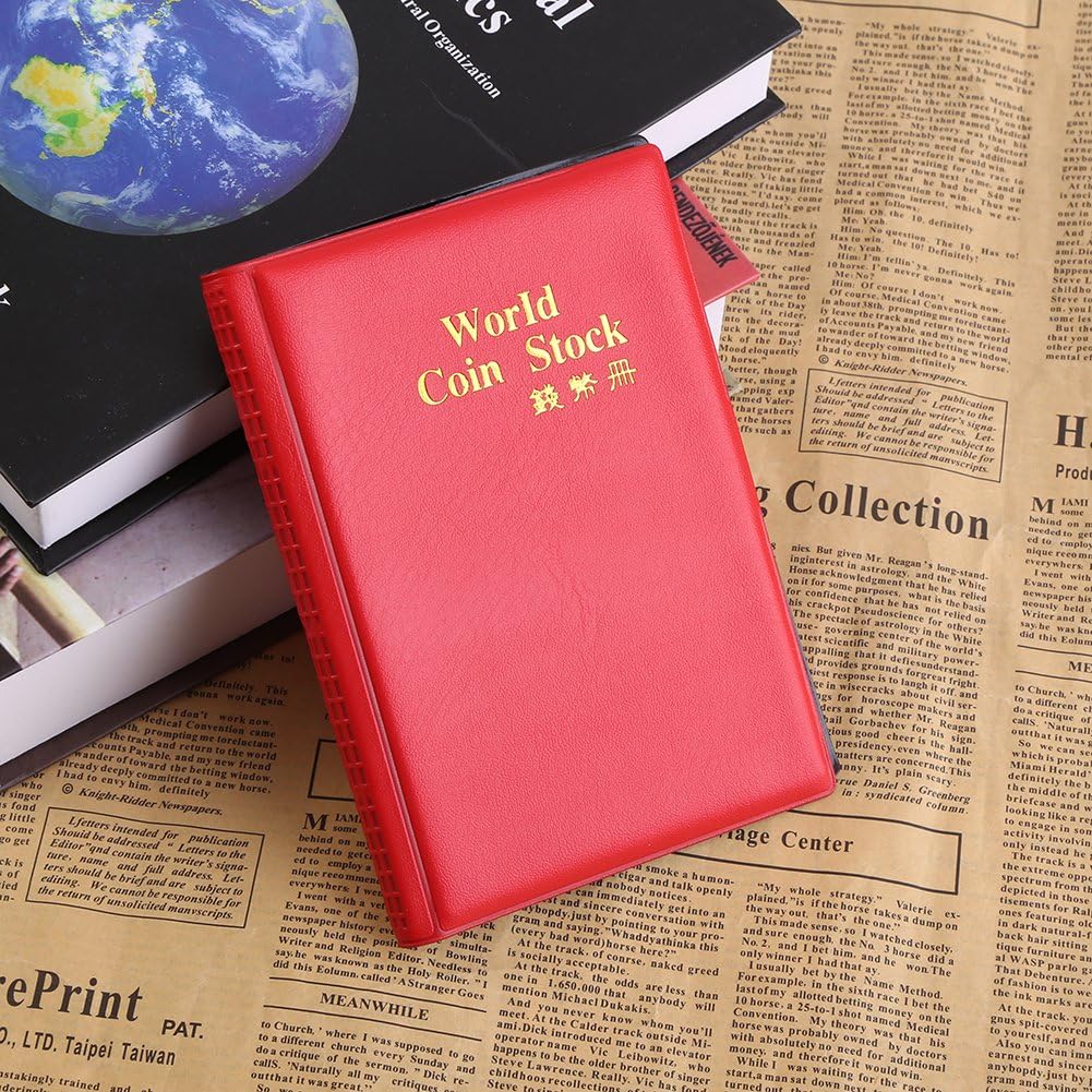 Cafopgrill Coin Album Books 10 Page 120 Pockets World Coin Stock Album Book Case Coin Holders Collection Storage Coin Collecting Holders Pockets(Red) - Image 5