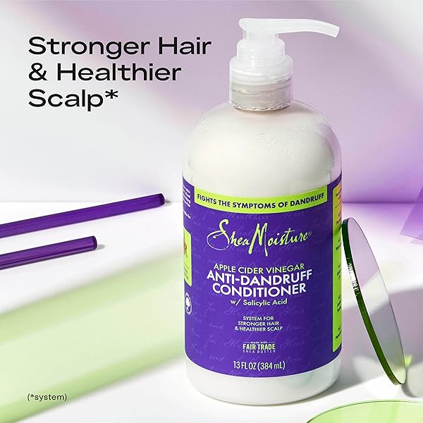 SHEAMOISTURE ANTI-DANDRUFF CONDITIONER APPLE CIDER VINEGAR & SALICYLIC ACID FOR SOFT & SMOOTH HAIR SYSTEM FOR A HEALTHIER SCALP 13 OZ