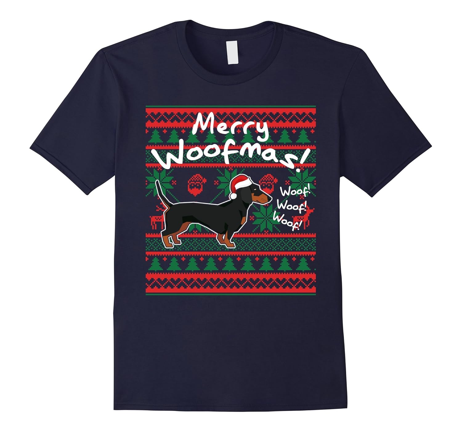 Dachshund Dog Merry Woofmas Shirt, Christmas Weiner Dog-ANZ