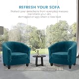 Topchances Tub Club Chair Cover Velvet Stretch Sofa Slipcover with Cushion view 8
