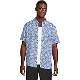 Johnston & Murphy Men's Short Sleeve Rose Print Linen Shirt