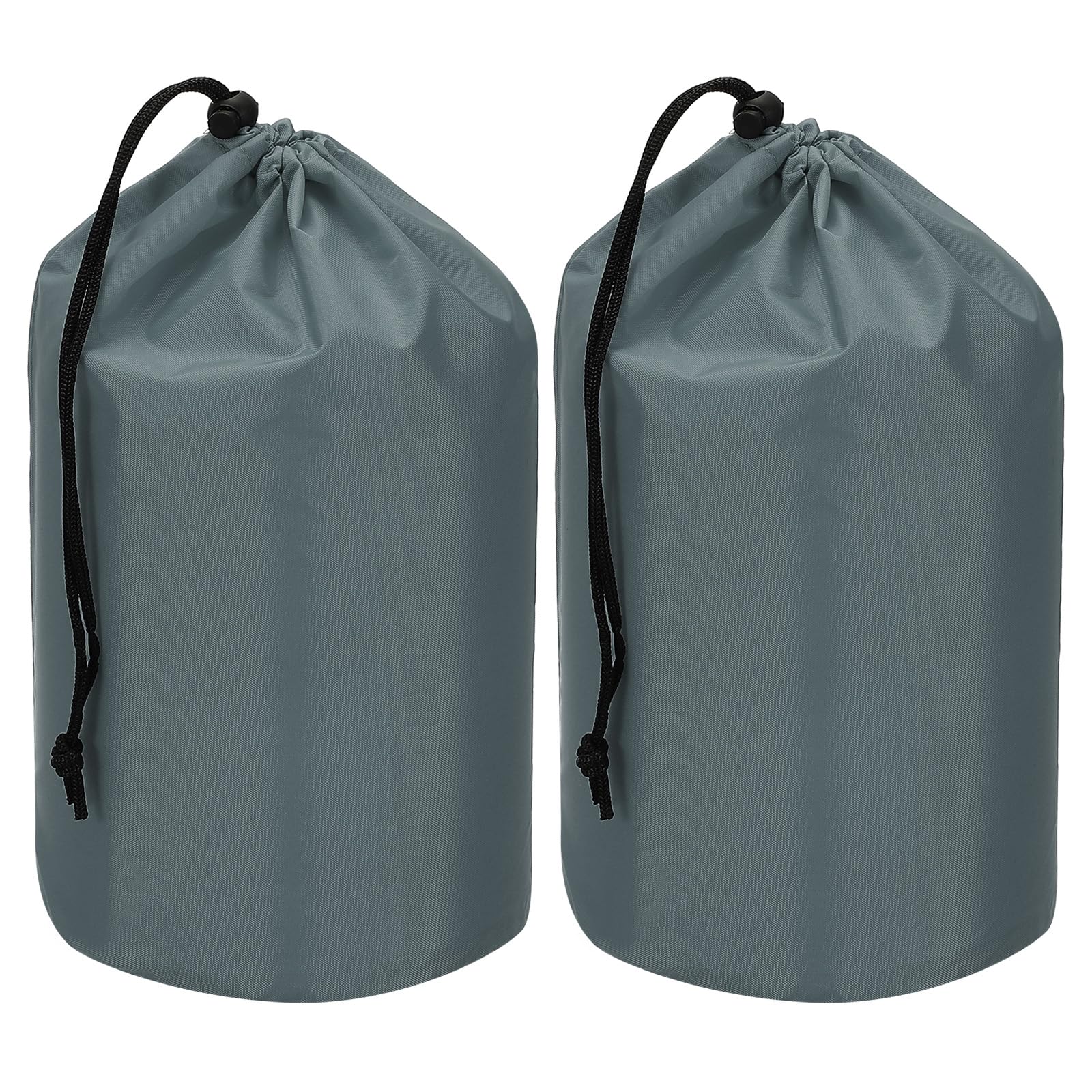 Photo 1 of PATIKIL Stuff Sack, 2 Pcs 5 x 10 Inch Waterproof Outdoor Storage Sack Portable Drawstring Dust Flap Bag Lightweight Bag for Camping Hiking Travel, Dark Grey