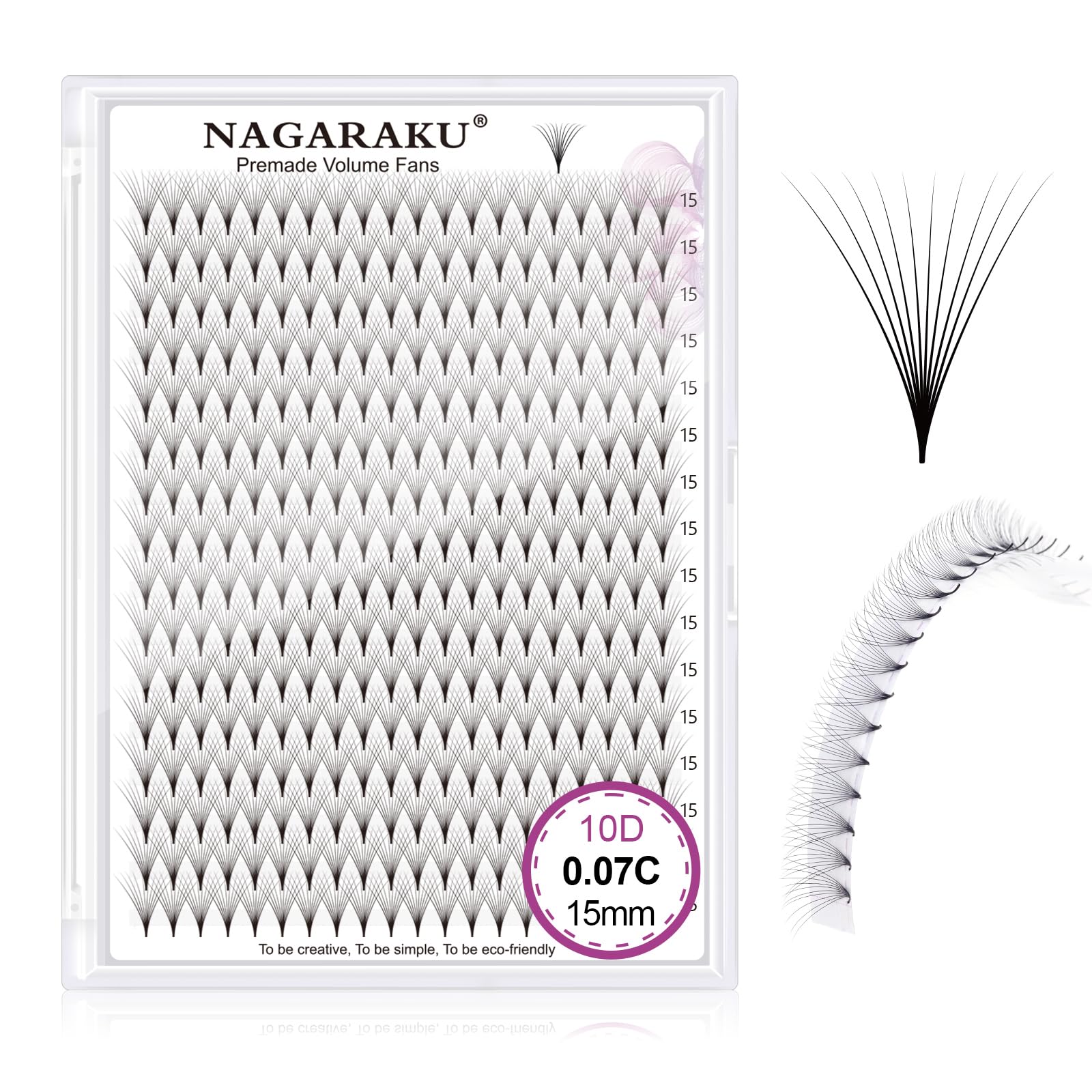 NAGARAKU Premade Fans Eyelash Extensions 320 Fans