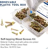 NINDEJIN Wood Screws Assortment Kit 151pcs M3.5 Flat Head Yellow Zinc view 7
