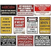 Funny Bar Signs for Home Bar Wall Art - Man Cave Decor Garage Signs for Men - Vintage Bar Metal Tin Signs 10-Piece Set - Basement Pub Wall Decor Gifts 8x12 Inch