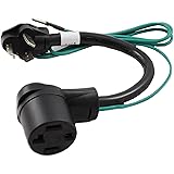 AC WORKS 30 Amp 3-Prong Dryer Wall Outlet Adapter (To 4-Prong 30 Amp Dryer Plug)