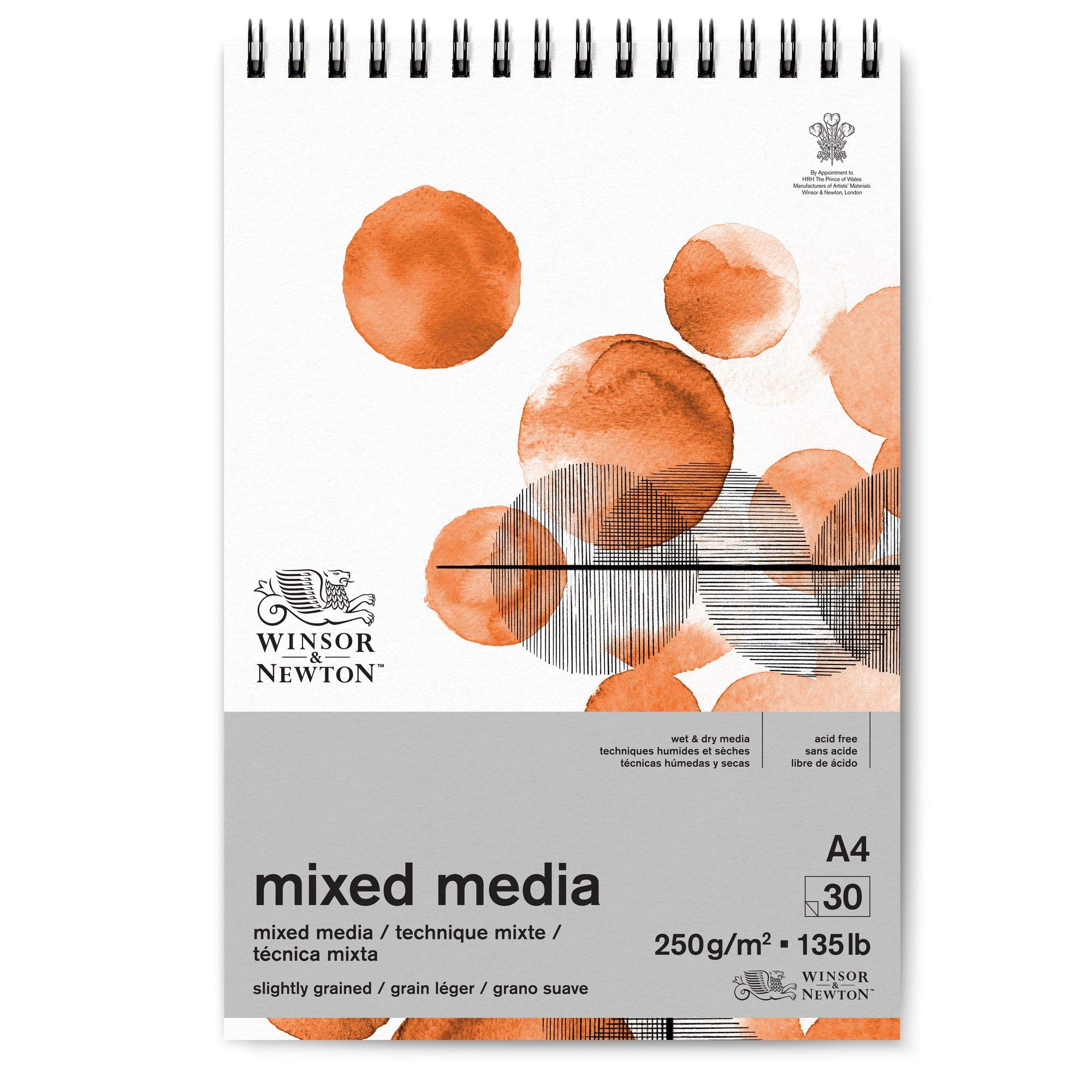 Winsor & Newton Mixed Media Spiral Pad, A4, 250gsm, 30 Sheets — image 1