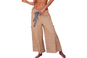 Bankeng Women Drawstring Striped Pants Loose Wide Leg Lounge Pants Casual Palazzo Pants Trousers with Pockets