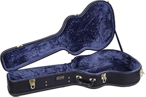 Crossrock Hardshell Arch Top wood case fits Acoustic Super Jumbo Guitars-Black(CRW600SBBK)