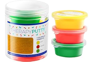 Playlearn Therapy Putty - 3 Strengths - Stress Putty for Kids and Adults - Soft - Medium - Firm