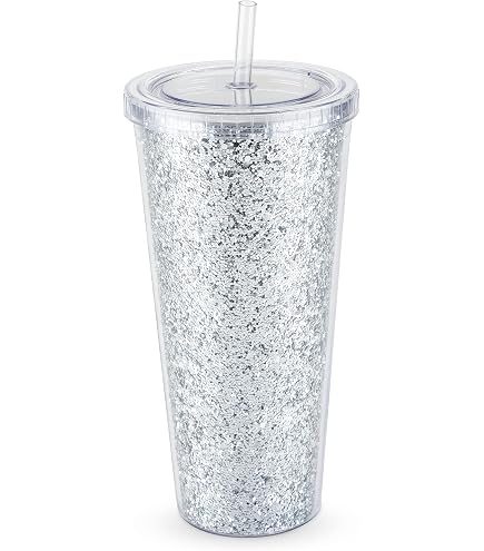 20oz Bling Diamond Tumbler - Stainless Steel Skinny Cup With Lid & Straw, Vacuum Insulated
