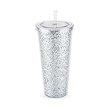 Blush Glam Double Walled Glitter Acrylic Plastic