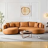 KEIKI 129" Curved Oversized Modular Bonded Leather