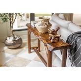 Southern Rustic Logwerks Rustic Sofa Table 56" Live Edge Console Table Cedar &amp; Pine Wood (Entryway, Hallway, Living Room Furniture)
