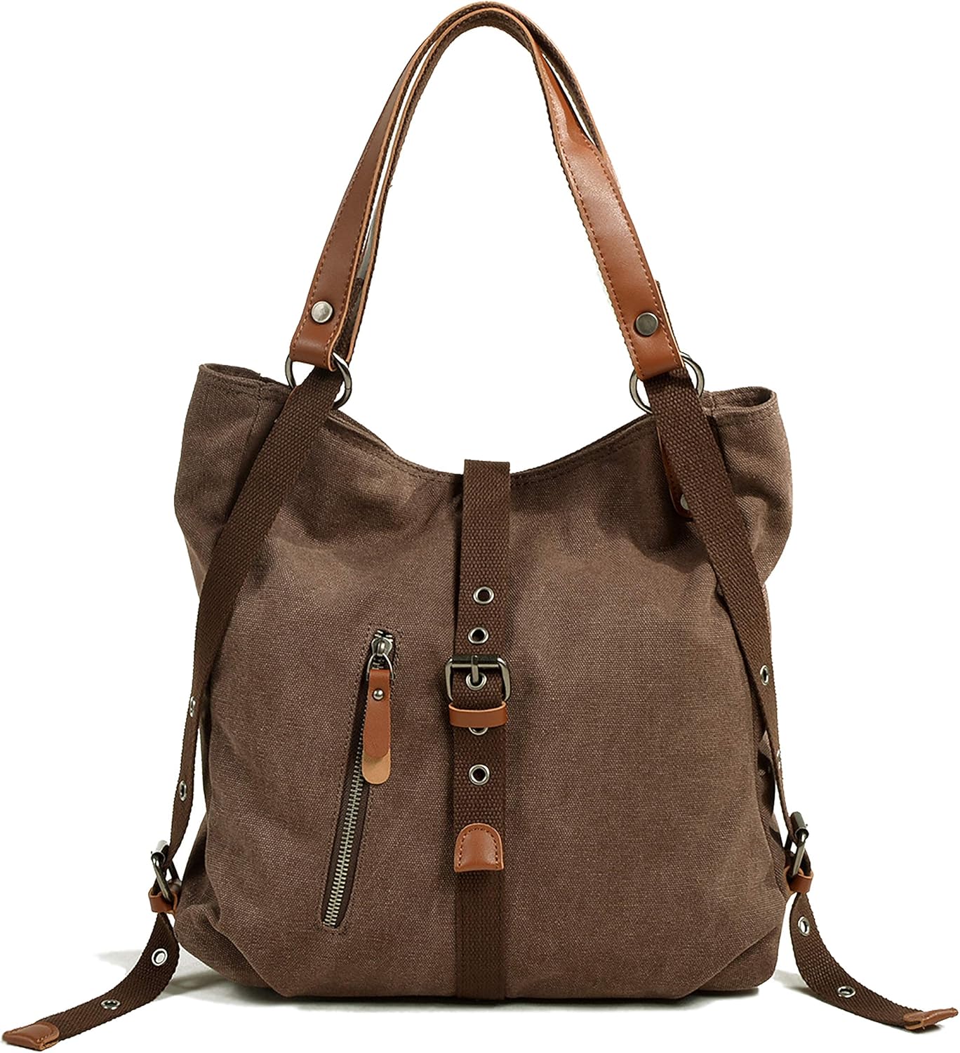 Neccuir Women's Dual-use Shoulder bag Rucksack Canvas Casual Vintage Hobo Daily Top Handle Handbag Satchel for Unisex