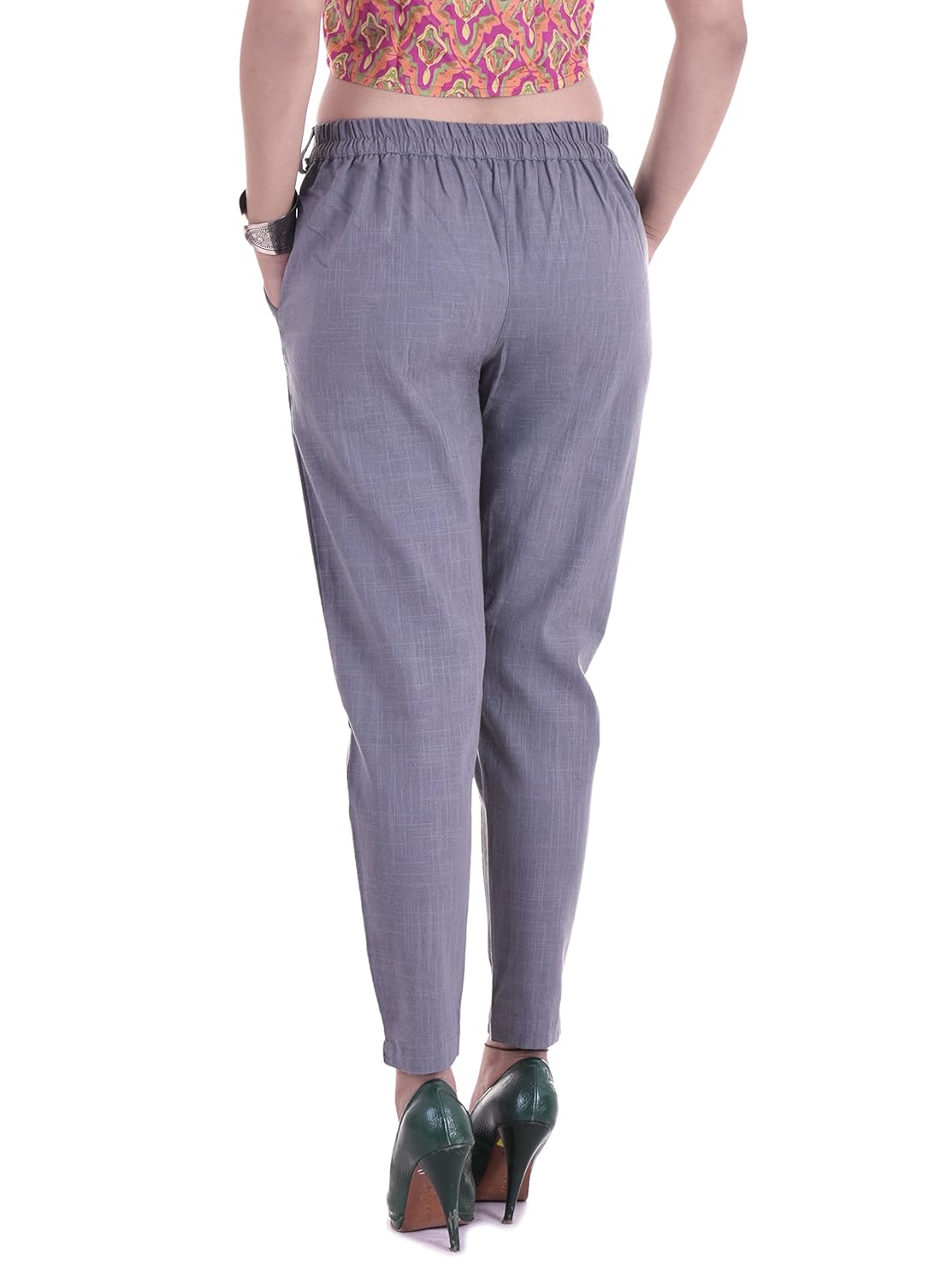 fashion cloud women's regular fit cotton slub pants