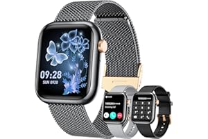 TAOLOON Smartwatch Women Fitness Tracker Watch: Black Smart Watches for Women Make Answer Bluetooth Call Android Phones iPhone Compatible 123+ Sport Modes IP68 Waterproof Digital Pedometer Heart Rate Monitor