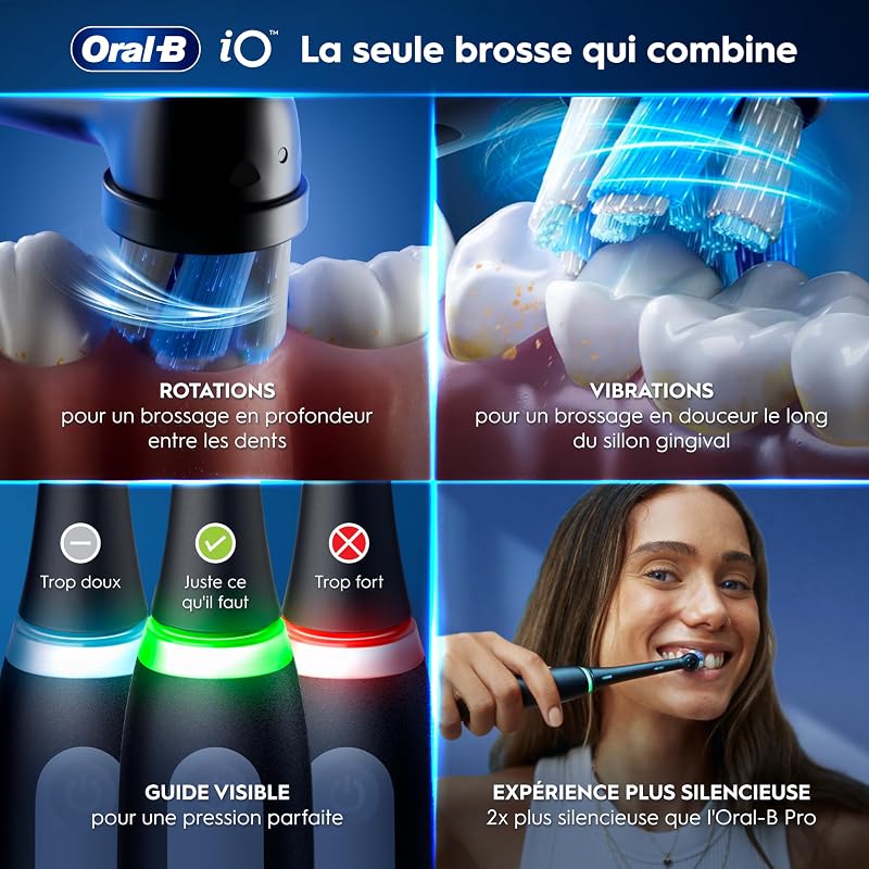 Brosses à Dents Electriques iO 3 Duo, 2 Brossettes, Noire et Rose