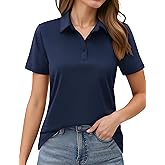 MAGCOMSEN Women's Polo Shirts Short Sleeve UPF 50+ Golf Collared Shirt for Work Quick Dry Tennis Top Moisture Wick
