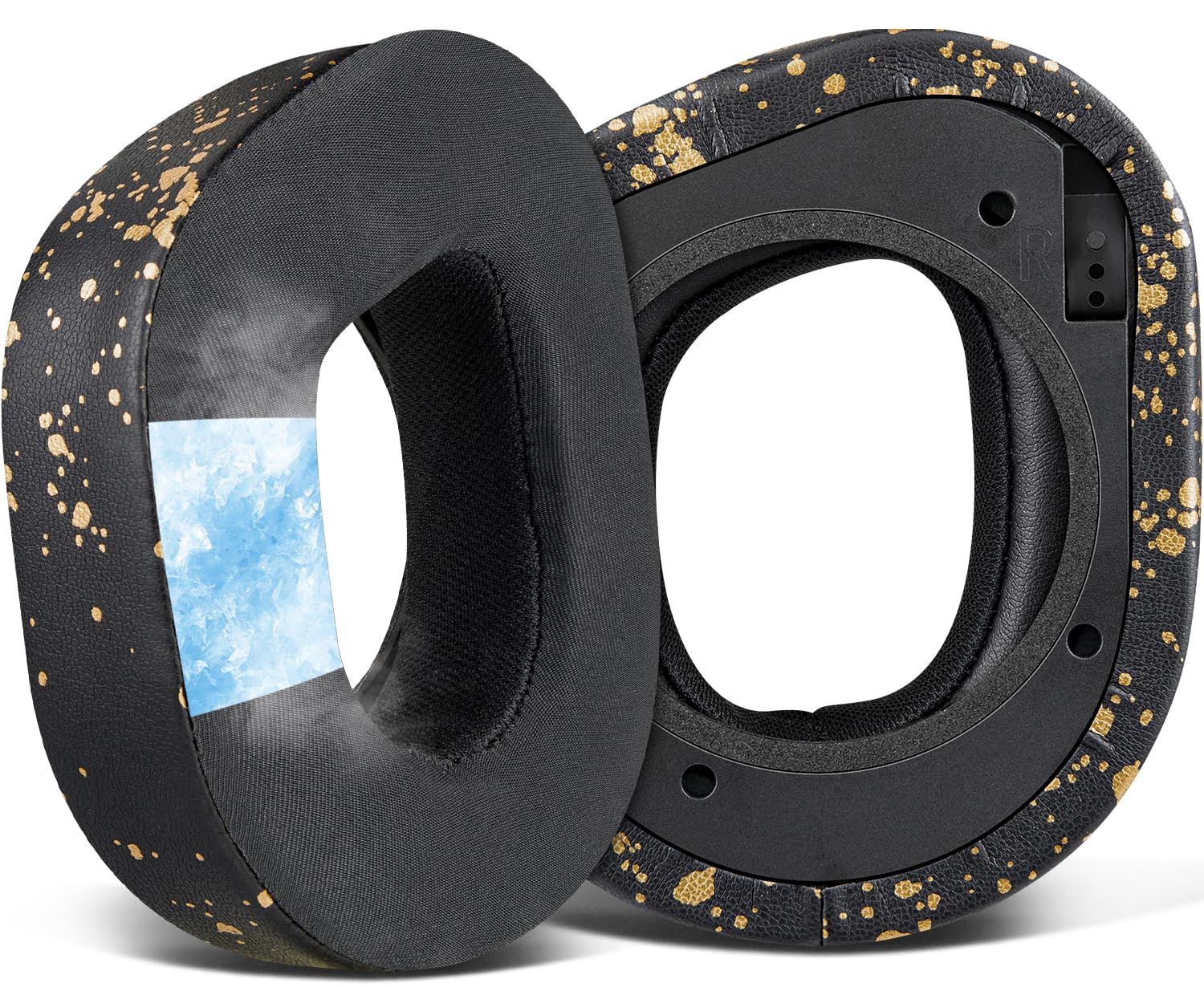 SOULWIT Cooling-Gel Earpads Cushions Replacement for Turtle Beach Stealth 700 Gen 2, 700 Gen2 MAX Wireless Gaming Headset, Ear Pads with Ice Silk Fabric, Noise Isolation Foam - Black Gold