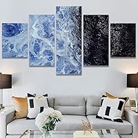 SIGNWIN 5 Panel Canvas Wall Art Modern Art Landscape Multicolor Photography Relax/Calm Rocky Romantics for Home Decorations Ready to Hang - 60