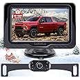 Backup Camera Easy Setup Plug-Play: HD 1080P No-Delay Waterproof - Clear Night Vision Rear View Camera with Monitor for Car T