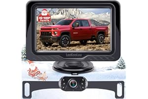 LEEKOOLUU Backup Camera Easy Setup Plug-Play: HD 1080P No-Delay Waterproof - Clear Night Vision Rear View Camera with Monitor for Car Truck SUV - LK3