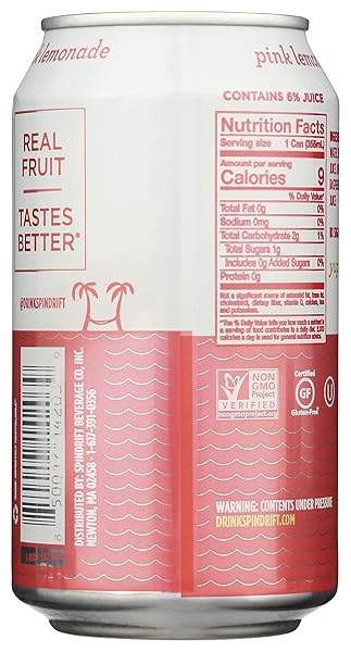 SPINDRIFT PINK LEMONDADE SPARKLING WATER CAN 12 OUNCE (PACK OF 1)