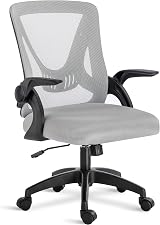 Blisswood Adjustable Office Desk Chair Mesh Back 90° Armrests Grey view 9