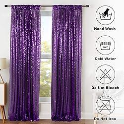 ShinyBeauty Purple 4FTx8FT Sequin Photo Backdrop