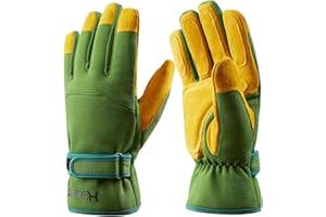 HODUP Winter Work Gloves Waterproof Insulation Snow Cold Proof Leather Glove - Extra Grip Flexible Warm Heavy Duty Gloves for Working in Cold Weather for Men and Women (Green,xxlarge)