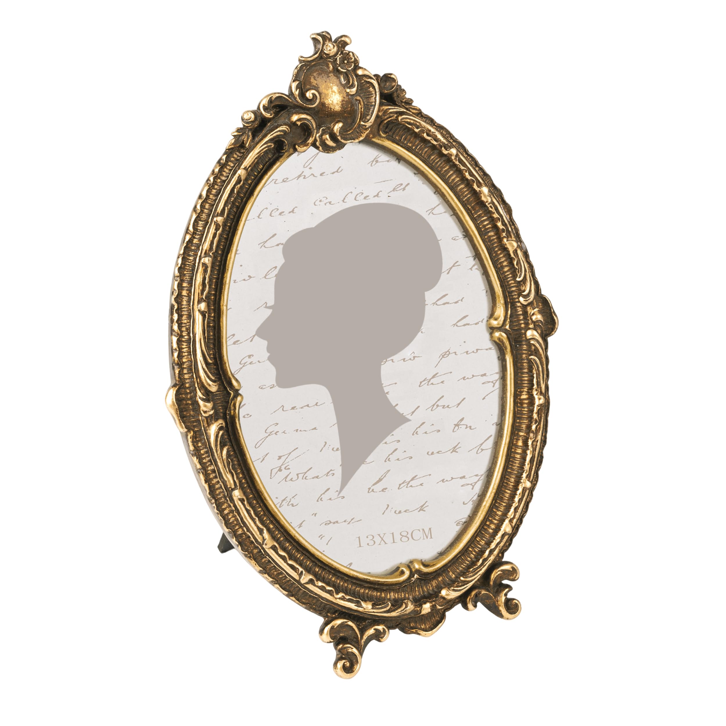 Sunlit Vintage Picture Frame 5x7 Inch, Oval Antique Photo Frames with Glass Front, Bronze — image 1