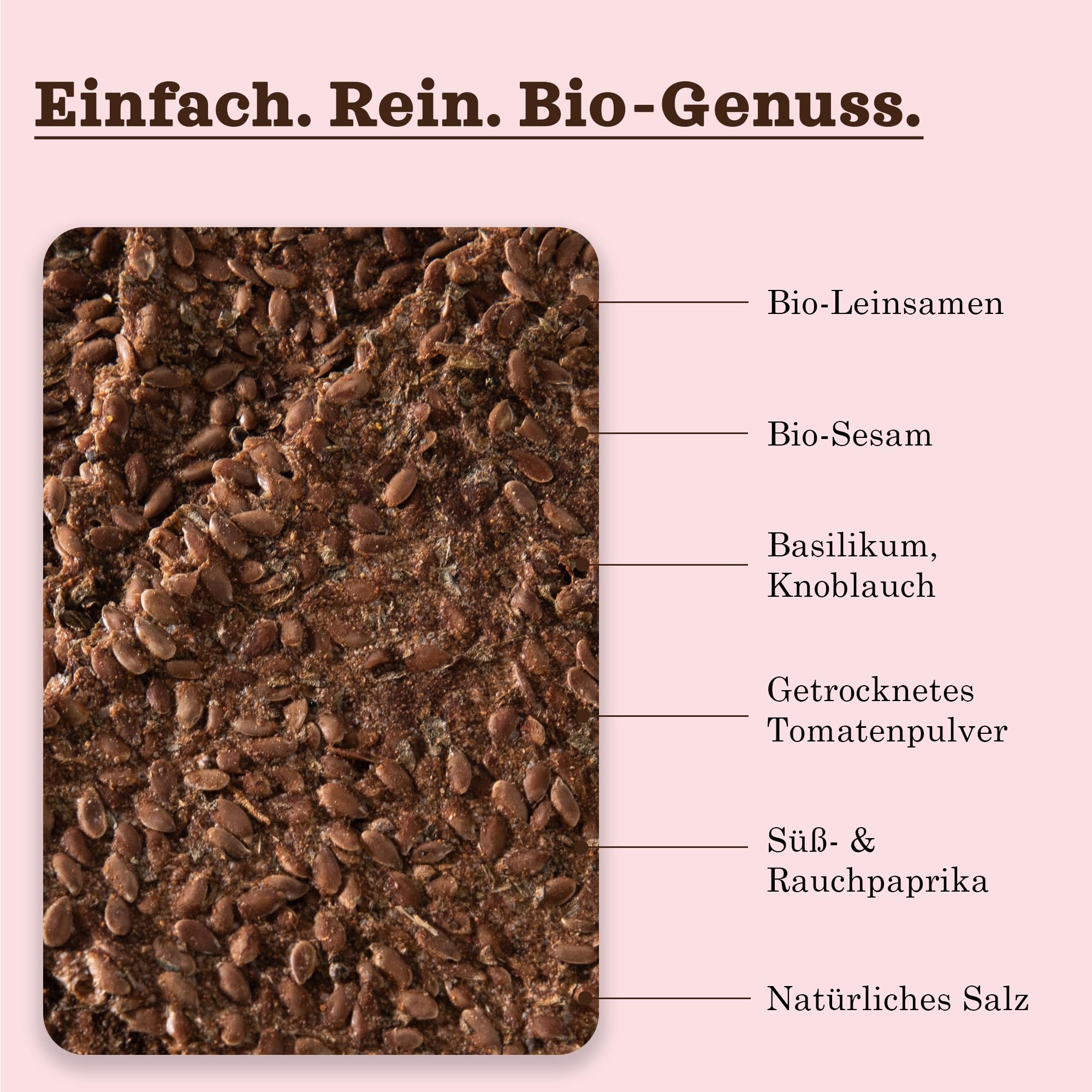 Elly Momberg Bio Leinsamen Cracker Tomate Paprika 90g (Paprika & Tomaten) – Keto, Low Carb, Glutenfrei, Vegan, Ohne Zuckerzusatz – Rohkost Crackers, Ballaststoffreich, Knuspriger Gesunder Snack 3