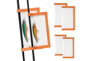 JSHANMEI Fishing Lure Wraps, Fishing Hook Covers Durable Clear PVC Lure Covers Keeps Fishing Safe Easily See Lures Bait Storage Protector (Orange-2L+2M)