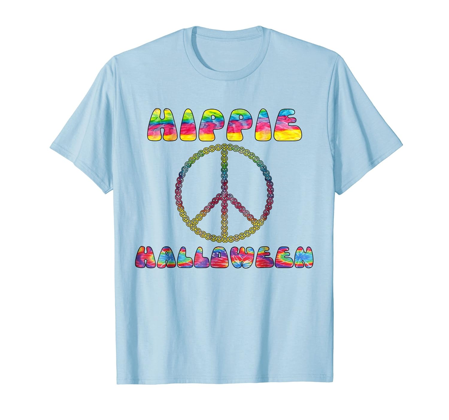 Hippie Halloween 1970s Tie Dye Peace Sign T-Shirt Costume-ANZ