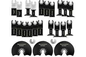 WILAND Universal Metal Wood Oscillating Saw Blades Multitool Quick Release Tool Saw Blades Fit Black & Decker Porter Cable Dewalt Chicago Rockwell Makita Craftsman (25pcs)