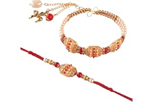 Eximious India Rakhi For Brother and Bhabhi Traditional Lumba Designer Fancy Bracelet on Rakshabandhan Traditional RKLM21