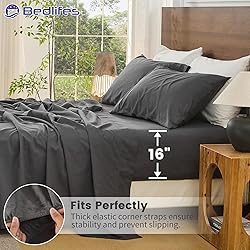 Bedlifes 100% French Pure Linen Sheets Queen Size