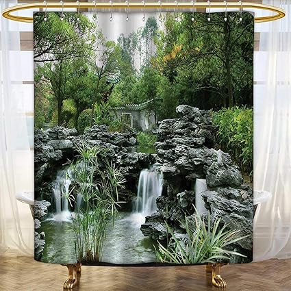 Amazon Com Anhounine Japanese Fabric Shower Curtains Asian Yard