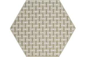 Furnish my Place Union Indoor/Outdoor Commercial Green Color Rug, Pet-Friendly, Baby Nursery Mat, Home Décor Rug for Living Room, Playroom, Made in USA - 3' Hexagon