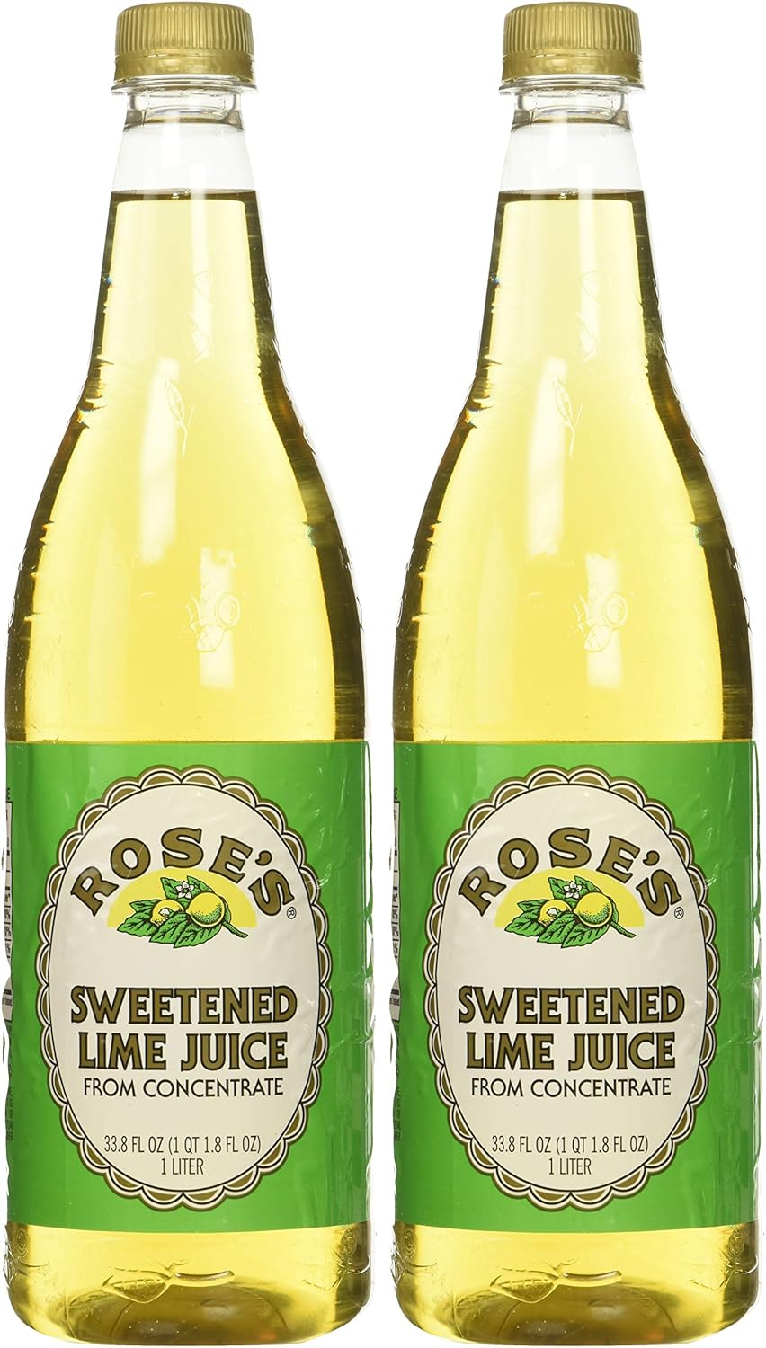 Amazon Com Rose S Sweetened Lime Juice 1 Liter 33 8 Fluid Ounces Plastic Bottle Pack Of 2 Grocery Gourmet Food