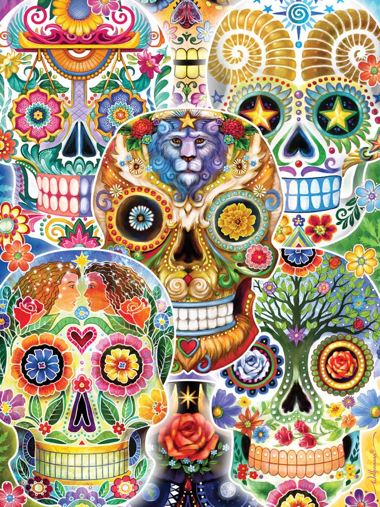 Vermont Christmas Company Sugar Skulls Jigsaw Puzzle 550 Piece
