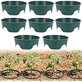 EYUNSTAR 8 Pack Planting Grow Rings, 8.6" Tree Watering Ring for Garden, Plastic Plant Protector & Edging Border, Prevents Soil Runoff and Protects Stems from Weed Whackers