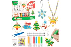 SUTENG DIY Crystal Paint Arts and Crafts Set, Crystal Pendant Suncatcher Kit for Kids, Painting Your Own Suncatchers Hanging Crystal Ornaments, Gift Toys for Boys Girls Ages 6-8 8-12 (Christmas Set)