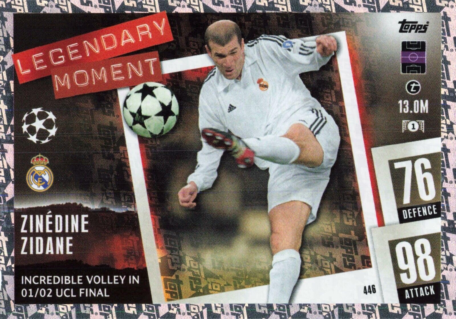 Topps Match Attax 2023 2024 Zinedine Zidane Legandary Moment Trading Card