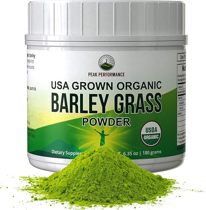 Organic Barley Grass Powder by Peak Performance. USA Grown