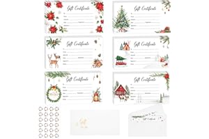 Sinload 96 Set Gift Certificates for Business Included 96 Pcs Blank Certificate Cards with Gold Foil Envelopes and Stickers for Women Birthday Beauty Salon Restaurants Customer