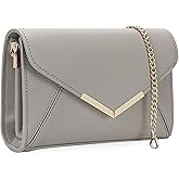 DEXMAY Women Envelope Clutch Faux Saffiano Leather Evening Handbag Foldover Clutch Bag Formal Dressy Purse